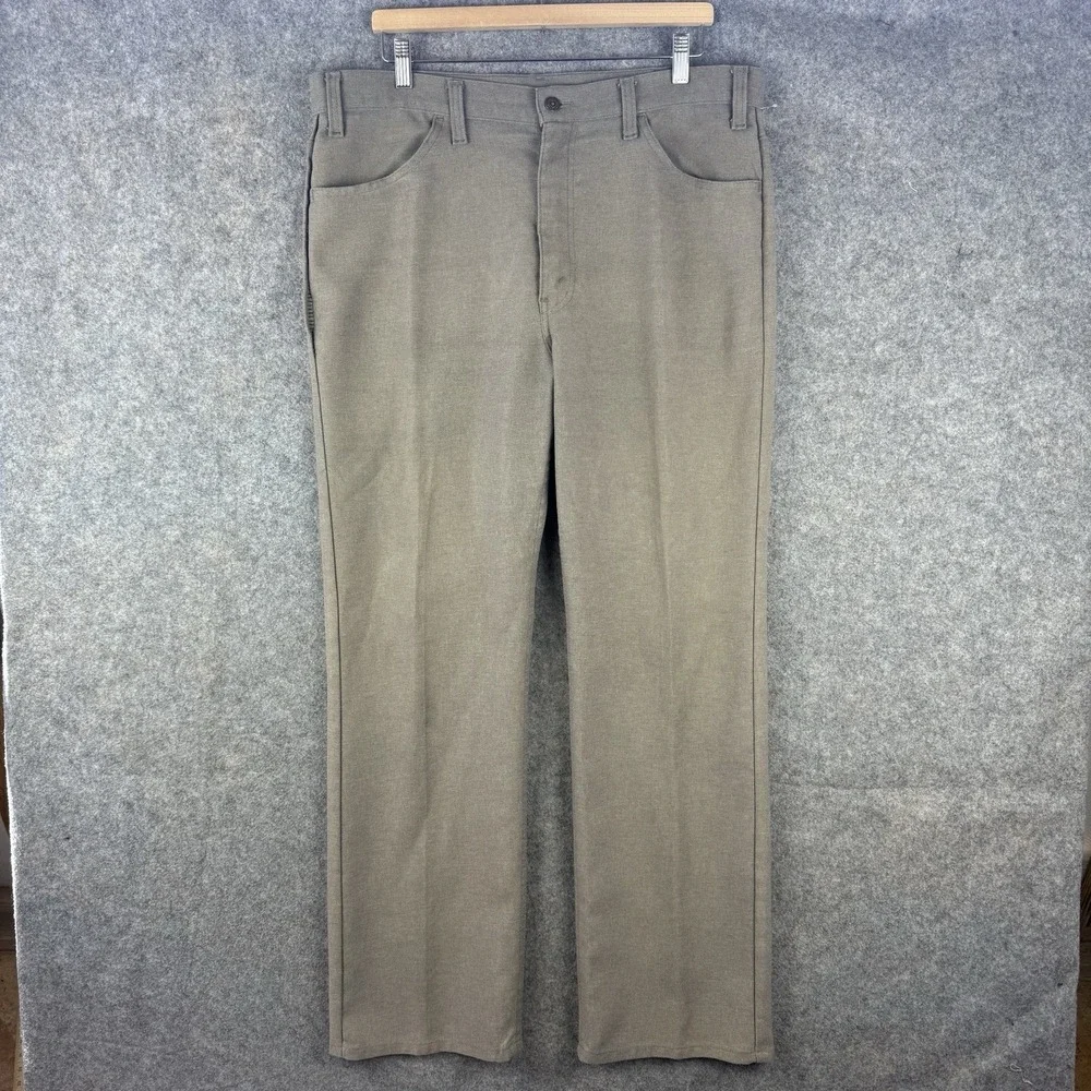 VTG 80s Levis Pants Mens 38x31 Beige 517 Sta Prest Talon Zip Ranchwear Bootcut